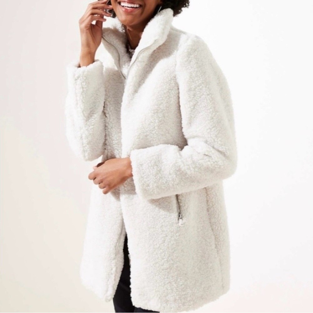 Final Price - LOFT Cream Sherpa Jacket - Picture 3 of 7
